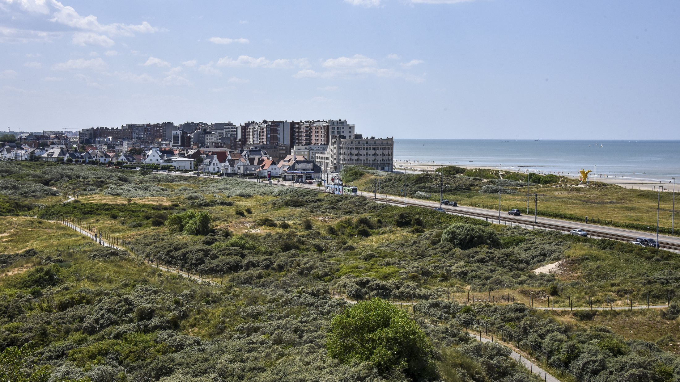 Vue sur les dunes et Westende
