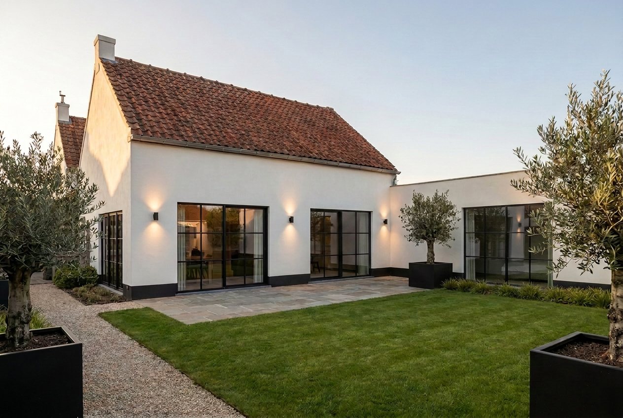 Impression (render): the rear façade and the garden