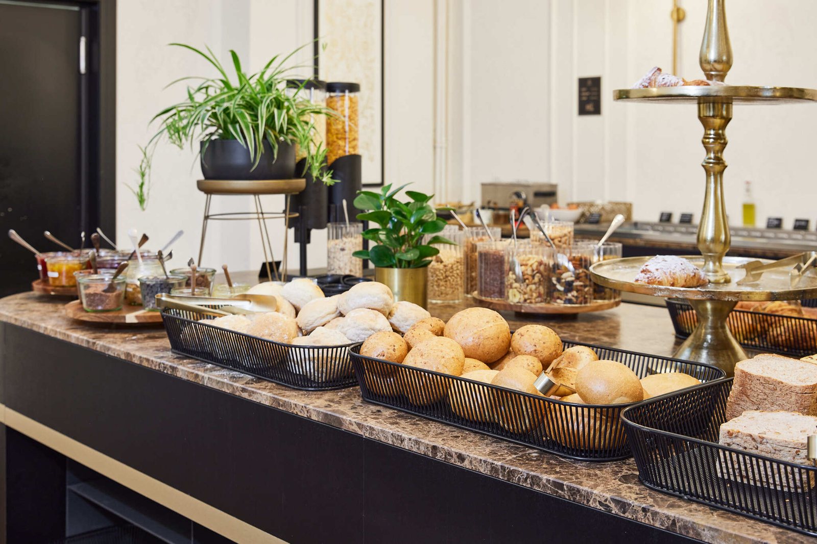 The breakfast buffet