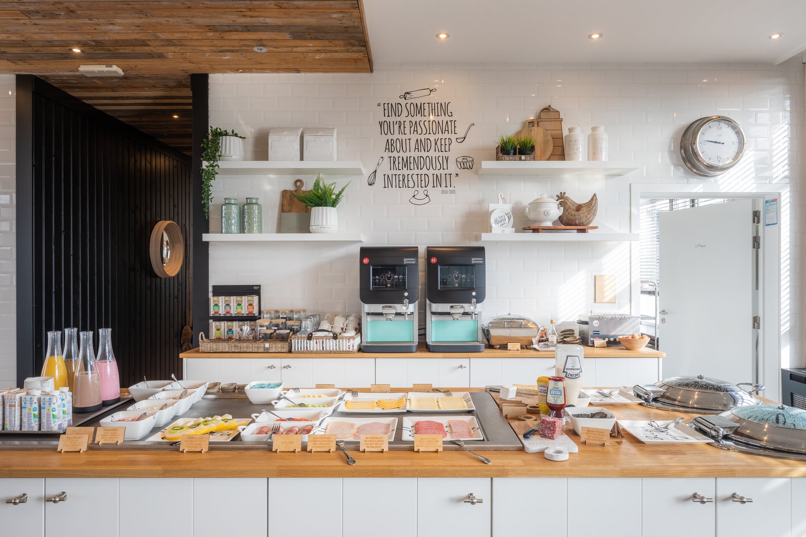 The breakfast buffet
