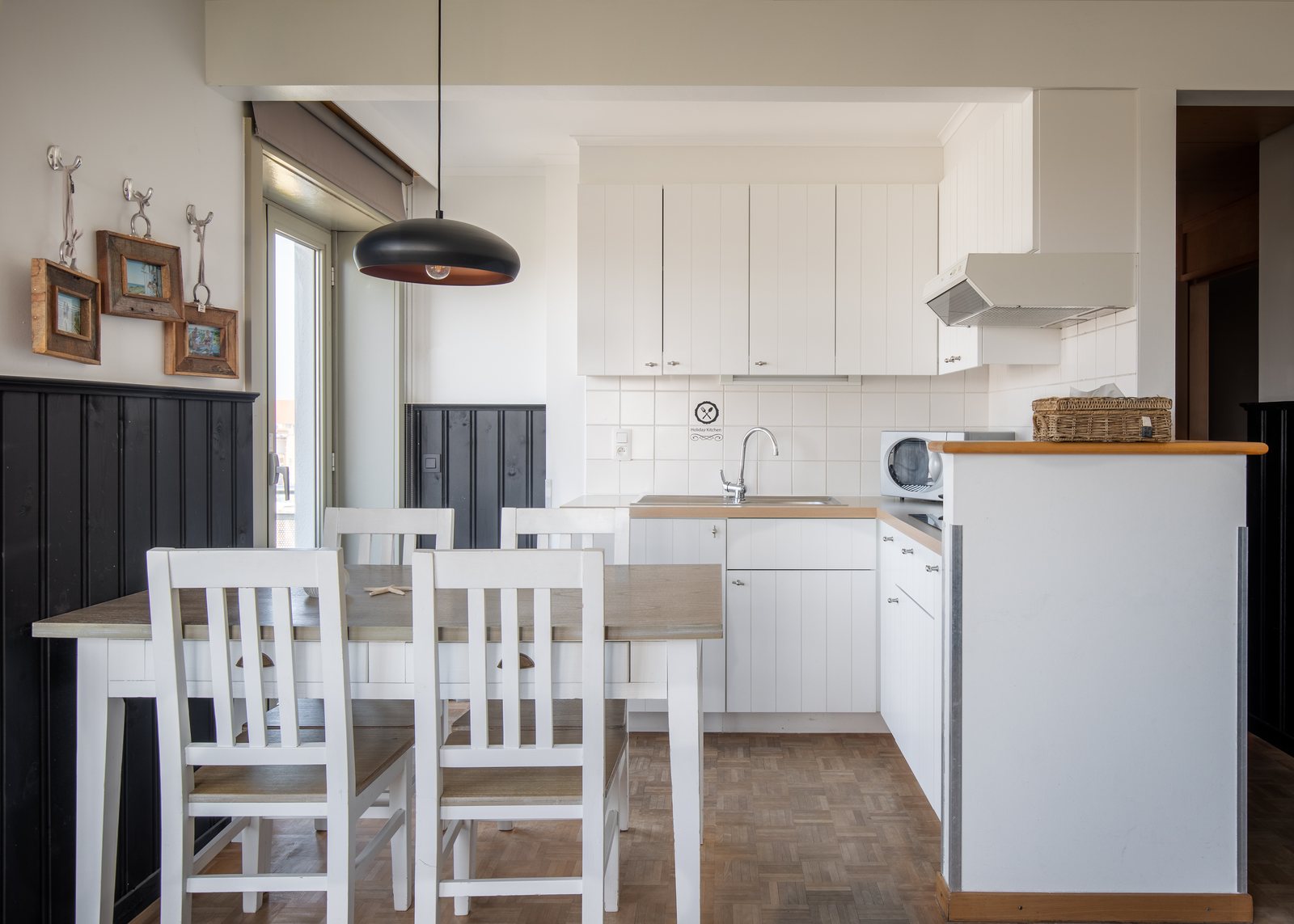 The kitchen of an apartment
