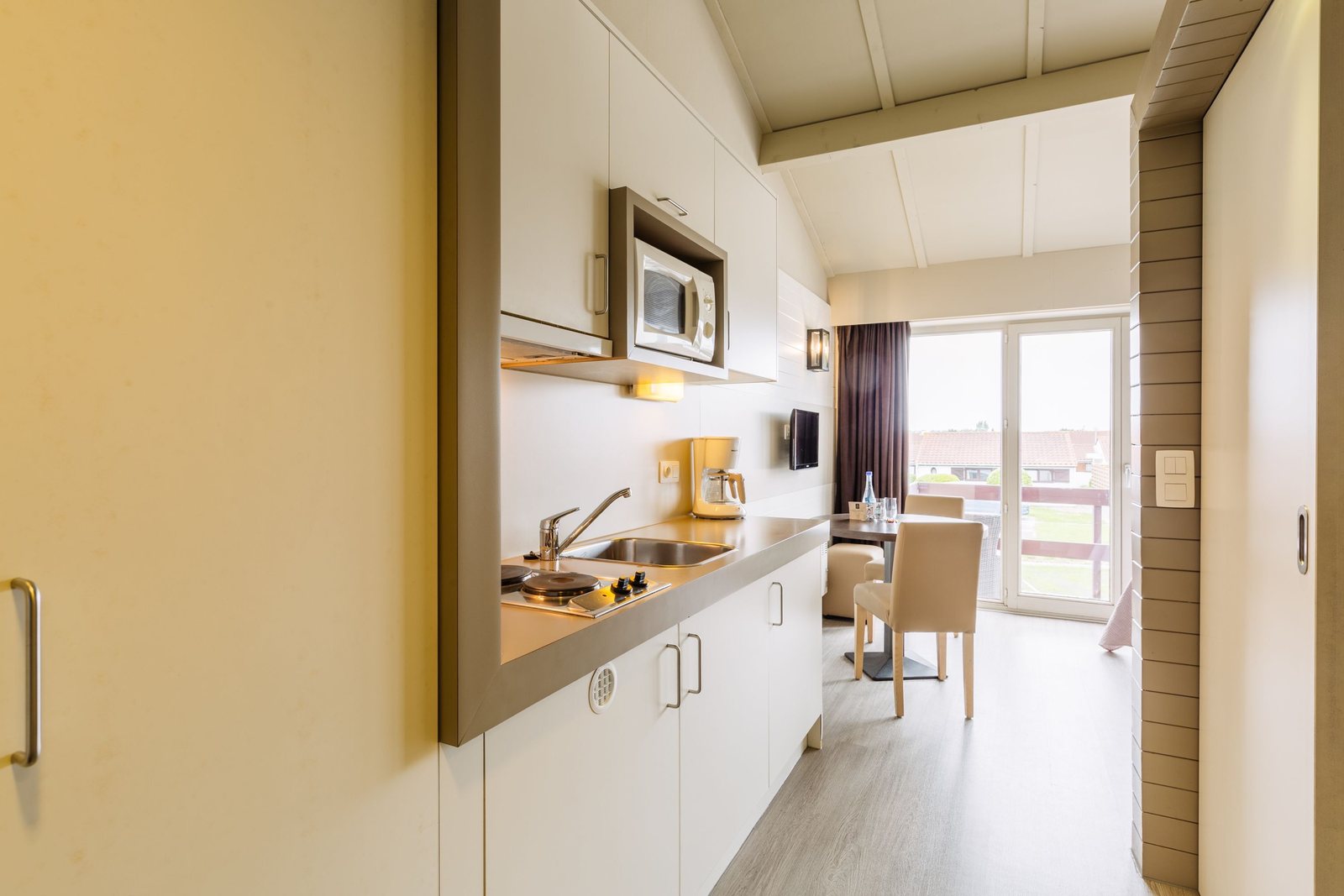 The kitchenette of a studio