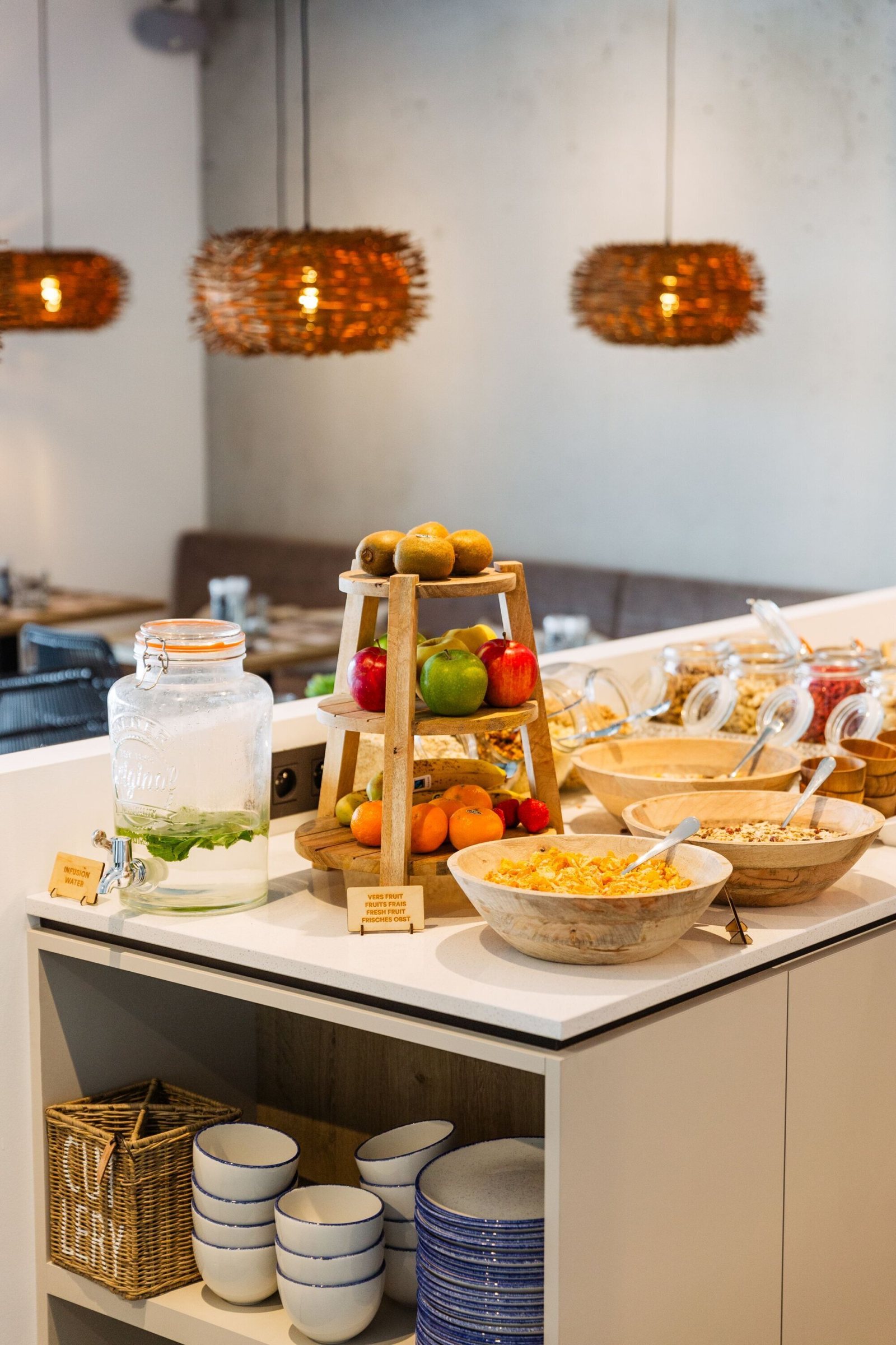 The breakfast buffet